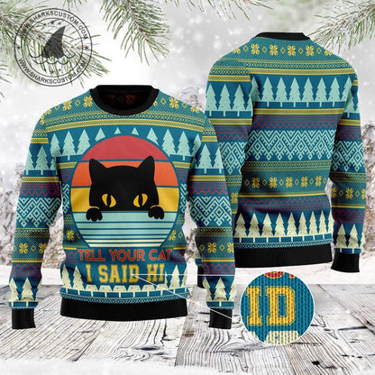 Cat Say Hi Ugly Christmas Sweater, Christmas Ugly Sweater,Christmas Gift,Gift Christmas 2022