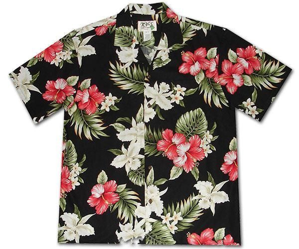 Luau Night Black Hawaiian Aloha Shirt Hawaiian Shorts Beach Short Sleeve, Hawaiian Shirt Gift, Christmas Gift