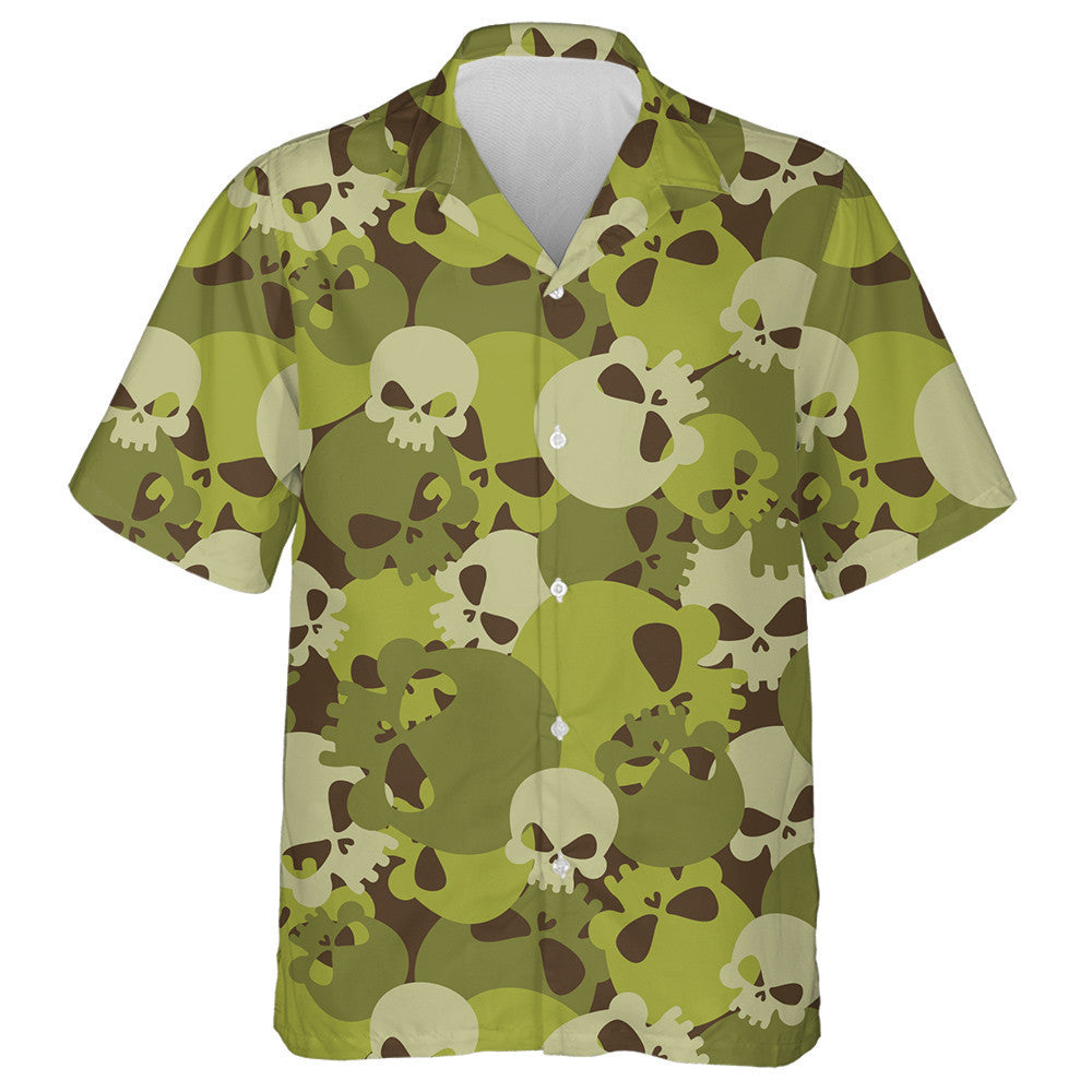 Army Camouflage Military Horror Skulls Bone Pattern Hawaiian Shirt, Hawaiian Shirt Gift, Christmas Gift