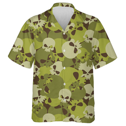 Army Camouflage Military Horror Skulls Bone Pattern Hawaiian Shirt, Hawaiian Shirt Gift, Christmas Gift