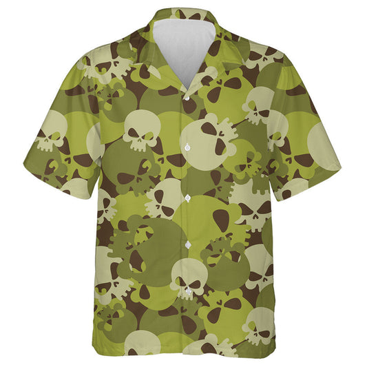 Army Camouflage Military Horror Skulls Bone Pattern Hawaiian Shirt, Hawaiian Shirt Gift, Christmas Gift