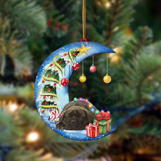 Cane Corso-Sleep On The Moon Christmas Two Sided Christmas Plastic Hanging Ornament, Happy Christmas Ornament, Christmas Gift, Christmas Decoration