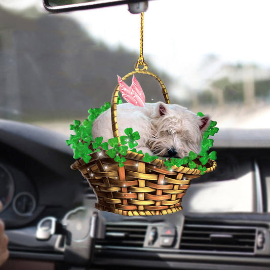 West Highland White Terrier Dog Sleeping Lucky Fairy Cute Two Sided Ornaments, Christmas Decoration