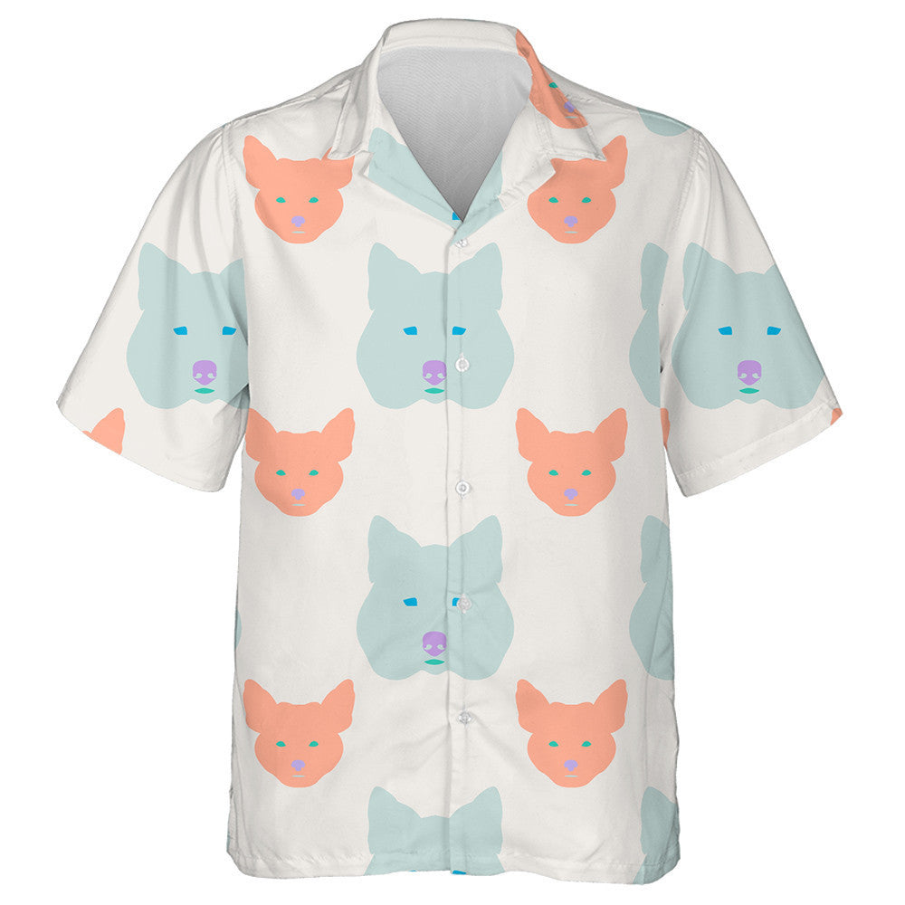 Cute Baby Fox And Wolf In Pastels Colors Hawaiian Shir, Hawaiian Shirt Gift, Christmas Gift