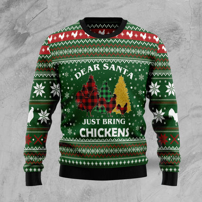 Dear Santa Just Bring Chickens Ugly Christmas Sweater unisex womens & mens, couples matching, friends, funny family sweater gifts (plus size available),Christmas Gift,Gift Christmas 2024