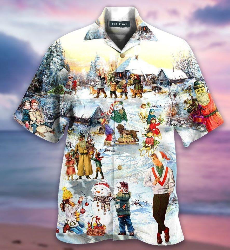 Design Hawaiian Shirt Christmas Activities Under Snowy,Hawaiian Shirt Gift, Christmas Gift