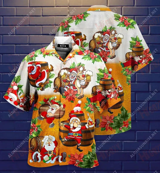 Dear Santa, Here'S Your Beer Short Hawaiian Shirt Summer Hawaiian T Shirts Custom Hawaiian Shirts Hawaiian Shirt Pattern, Hawaiian Shirt Gift, Christmas Gift