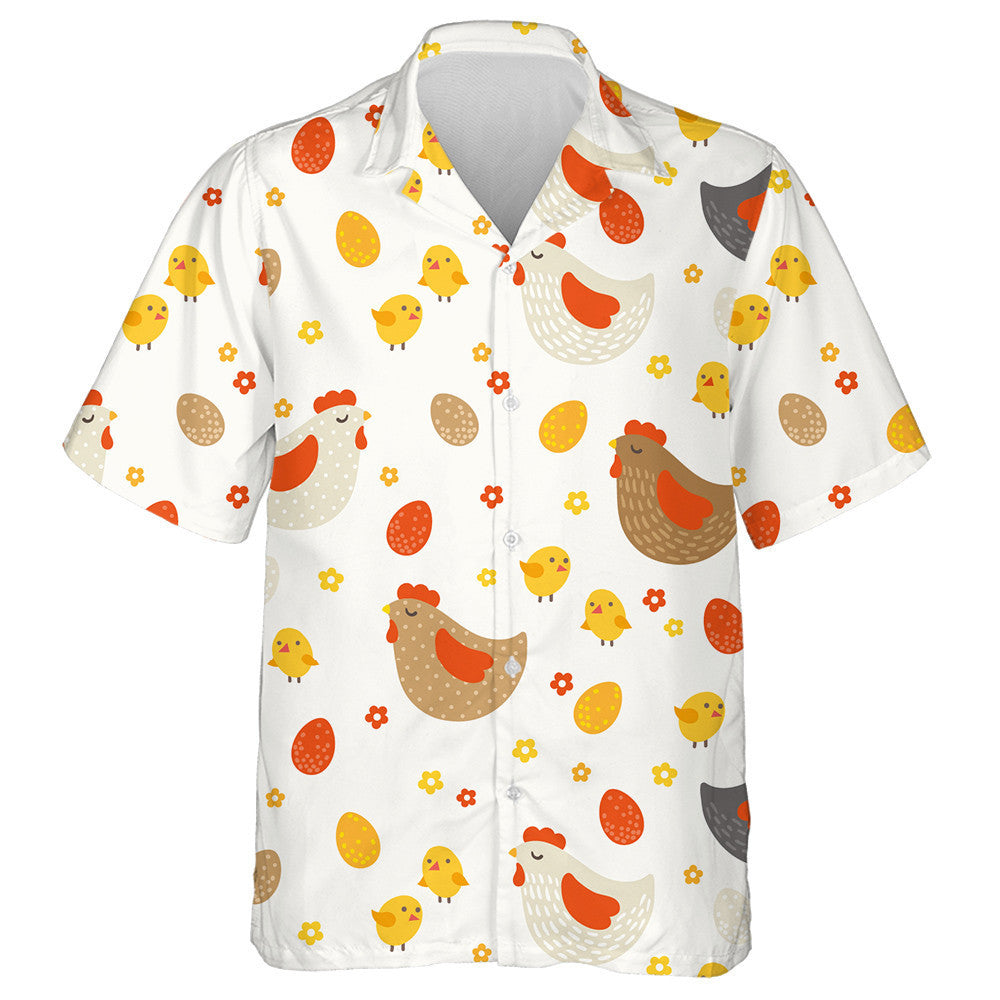 Sleeping Hen And Baby Happy Chicken With Egg Hawaiian Shirt, Hawaiian Shirt Gift, Christmas Gift