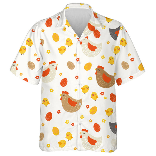 Sleeping Hen And Baby Happy Chicken With Egg Hawaiian Shirt, Hawaiian Shirt Gift, Christmas Gift