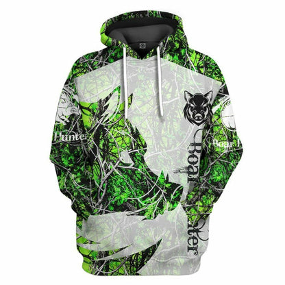 3D Boar Hunter Green Custom Tshirt Hoodie Apparel