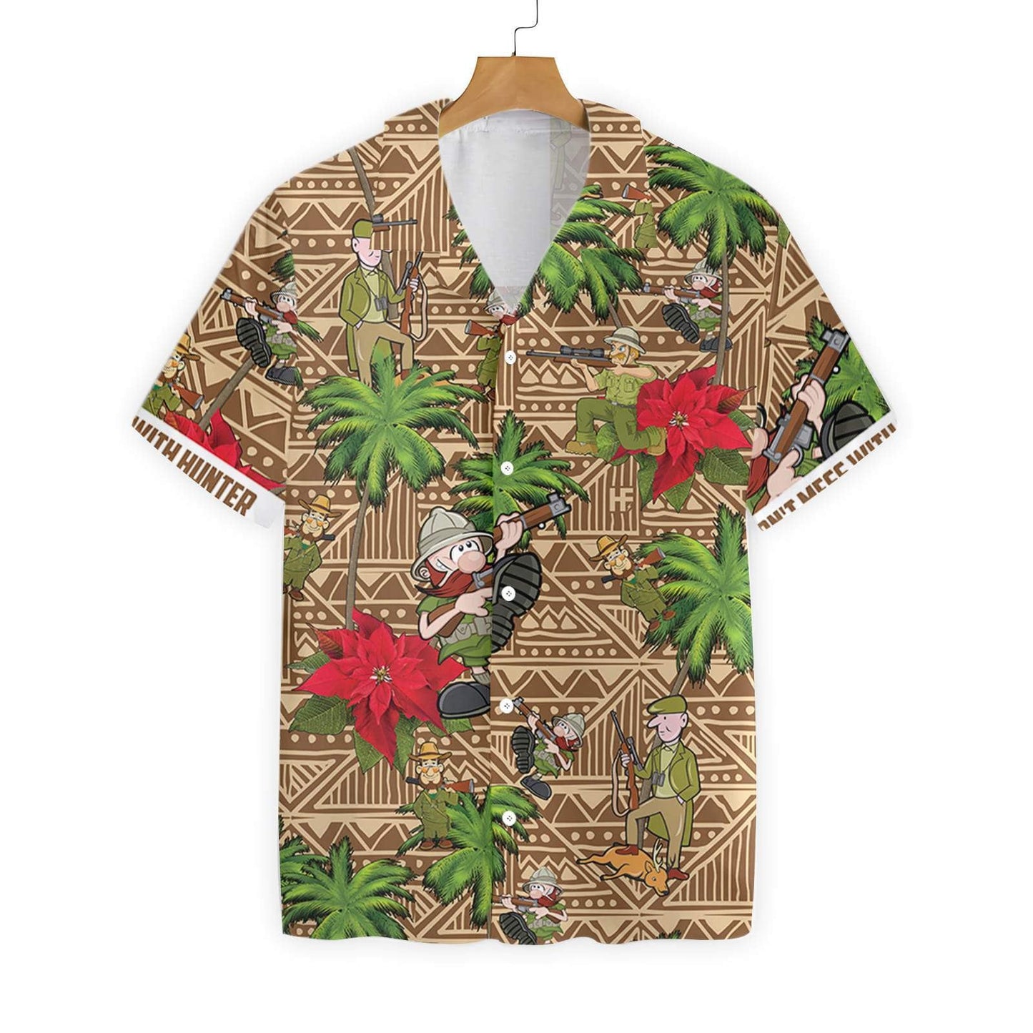 Don't Mess With Hunter Browm Tribal Pattern Hawaiian Shirt, Hawaiian Shirt Gift, Christmas Gift