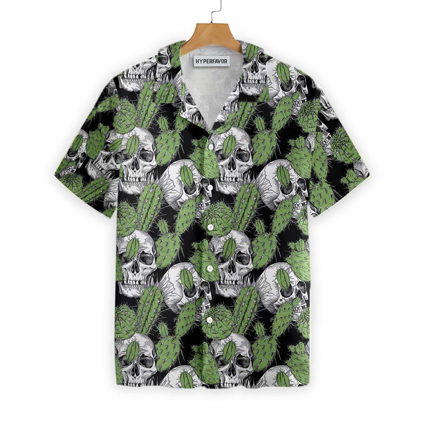 Cactus Skull On Black Design Hawaiian Shirt, Hawaiian Shirt Gift, Christmas Gift