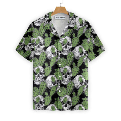 Cactus Skull On Black Design Hawaiian Shirt, Hawaiian Shirt Gift, Christmas Gift