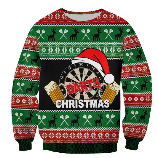 Darts And Beer For Christmas Sweater, Christmas Ugly Sweater, Christmas Gift, Gift Christmas 2024