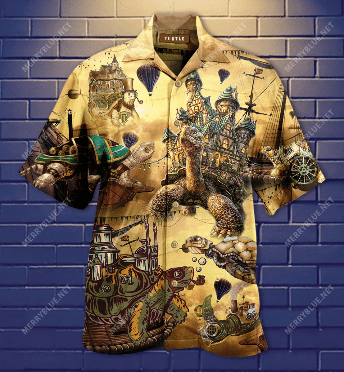 Turtle Steampunk Hawaiian Shirt, Hawaiian Shirt Gift, Christmas Gift