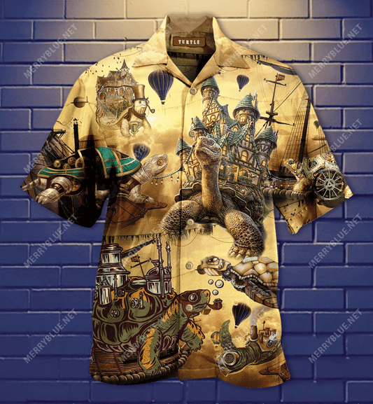 Turtle Steampunk Hawaiian Shirt, Hawaiian Shirt Gift, Christmas Gift