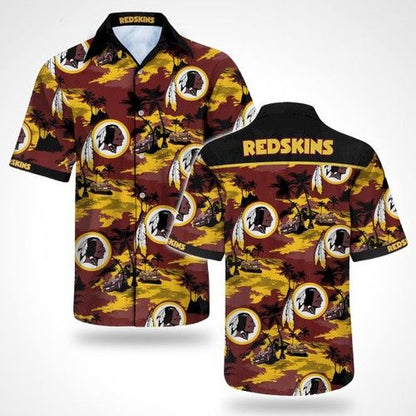 Washington Redskins Hawaiian Button-Up Shirt, Hawaiian Shirt Gift, Christmas Gift