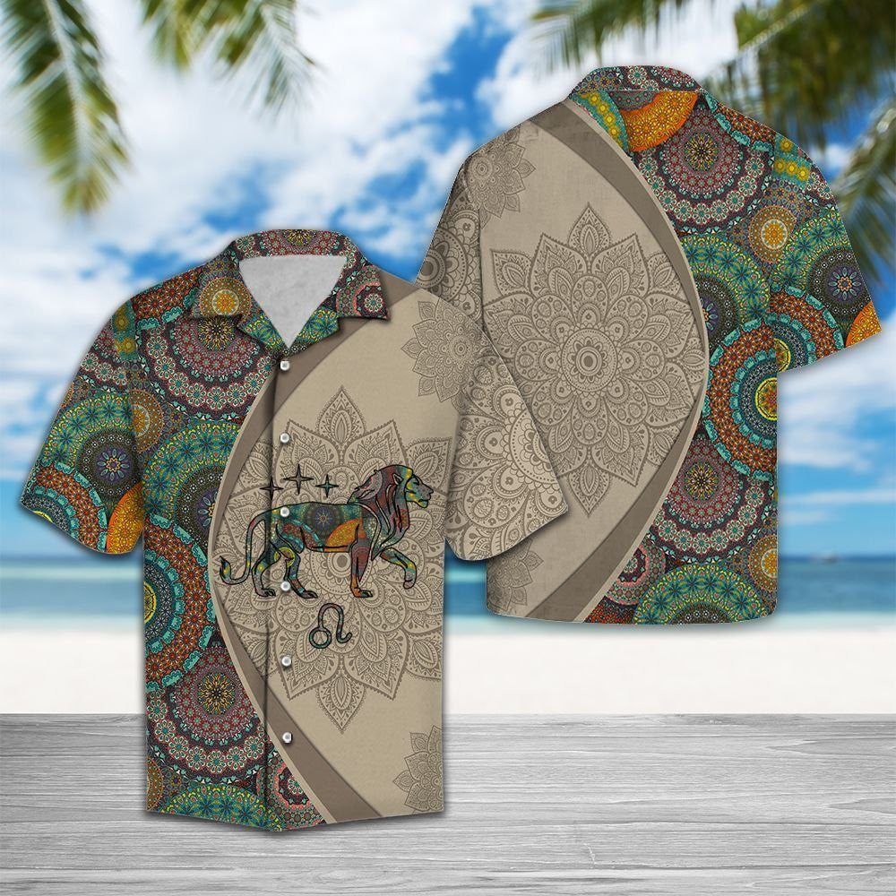 Leo Horoscope With Mandala Flowers Hawaiian Shirt, Hawaiian For Gift