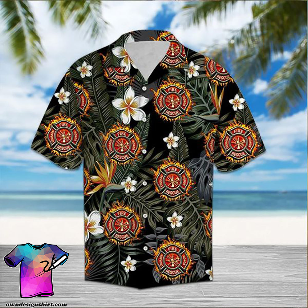 Firefighter Hawaiian Shirt, Hawaiian Shirt Gift, Christmas Gift