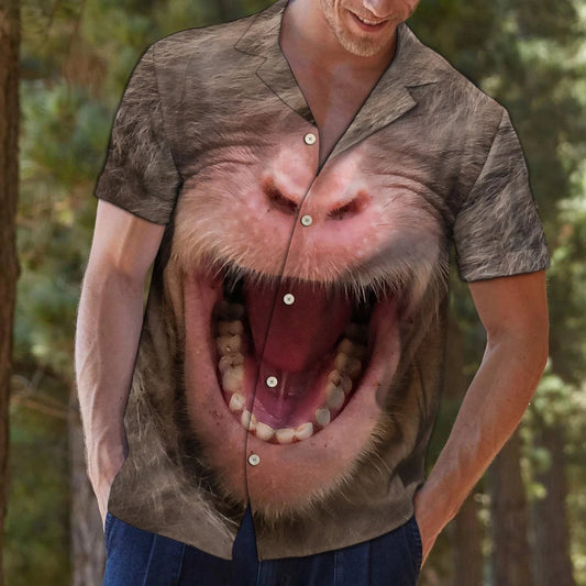 Funny Monkey Open His Mouth Hawaiian Shirt,Hawaiian Shirt Gift, Christmas Gift