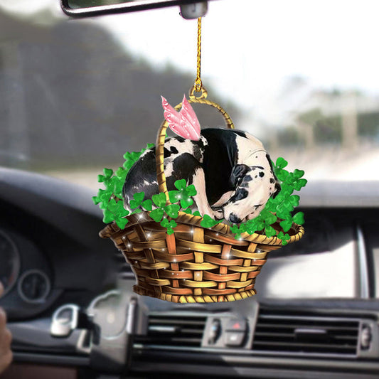 Great dane Sleeping Lucky Fairy Two Sided Dog Ornament, Christmas Decoration