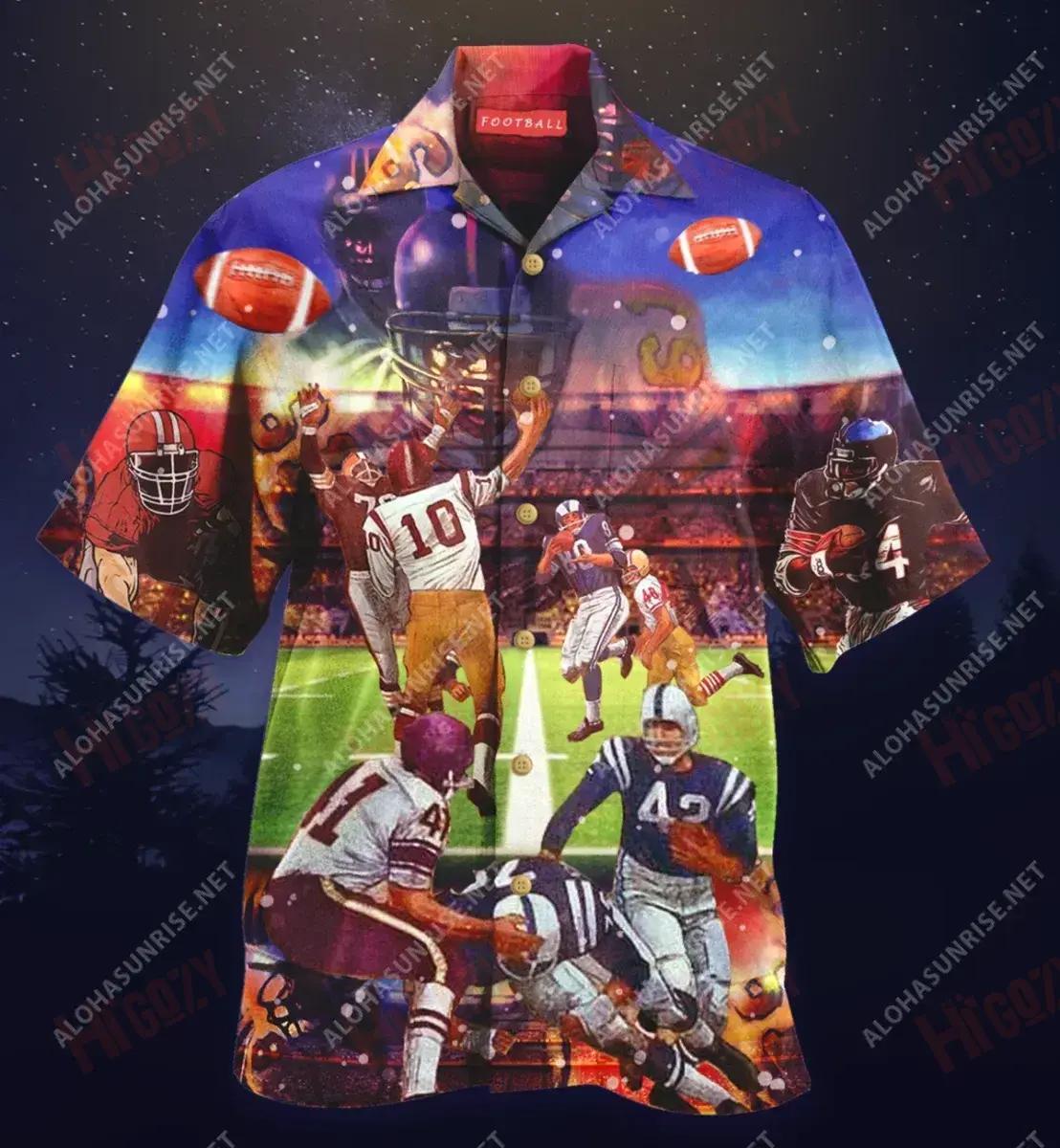 American Football Short Short Sleeve Shirt Hobbies Short Sleeve Hawaiian Crazy Shirts Funny Hawaiian Shirts, Christmas Gift