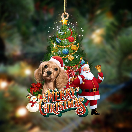 cocker spaniel-Christmas Tree&Dog Hanging Christmas Plastic Hanging Ornament, Christmas Gift, Christmas Decoration