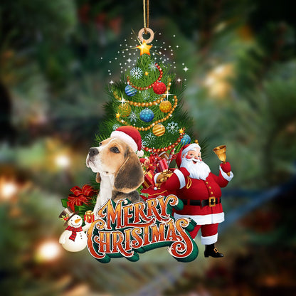 Beagle-Christmas Tree&Dog Hanging Christmas Plastic Hanging Ornament, Christmas Ornament Gift, Christmas Gift, Christmas Decoration