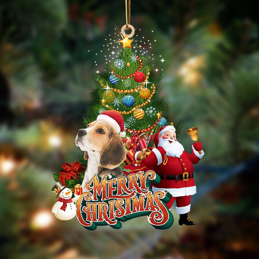 Beagle-Christmas Tree&Dog Hanging Christmas Plastic Hanging Ornament, Christmas Ornament Gift, Christmas Gift, Christmas Decoration