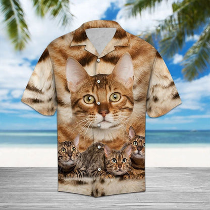 Bengal Great Cat Portrait Gift For Pet Lover Hawaiian Shirt, Hawaiian Shirt Gift, Christmas Gift
