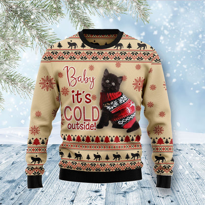 Black Cat Baby Ugly Christmas Sweater, Christmas Ugly Sweater,Christmas Gift,Gift Christmas 2022