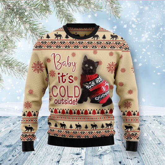 Black Cat Baby Ugly Christmas Sweater, Christmas Ugly Sweater,Christmas Gift,Gift Christmas 2022