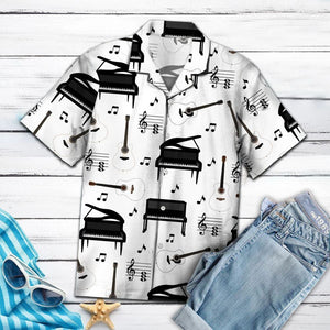 Amazing Piano Musical Instrument Pattern Hawaiian Shirt, Hawaiian For Gift