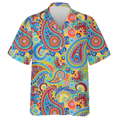 Tradition Asean Paisley Design With Colorful Flowers And Leaves Hawaiian Shirt, Hawaiian Shirt Gift, Christmas Gift