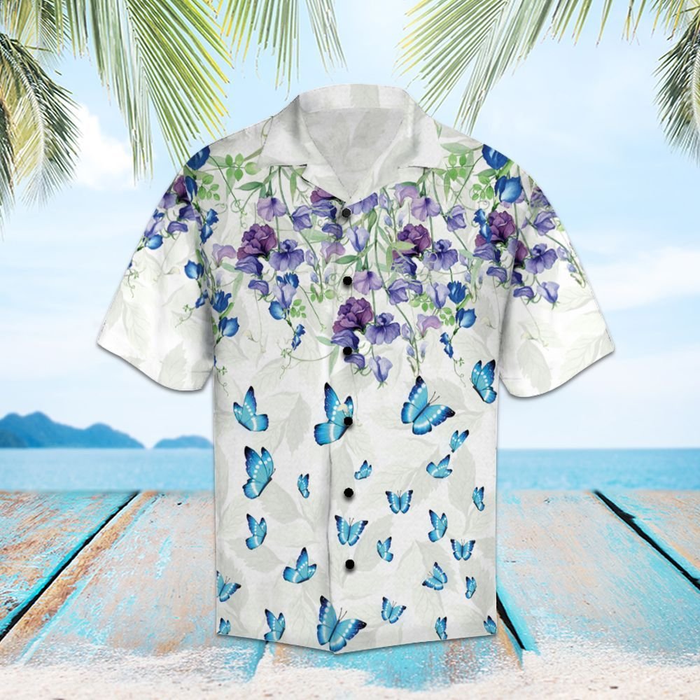 Butterfly Flower - Hawaiian Shirt- Hawaiian Shirt Gift, Christmas Gift