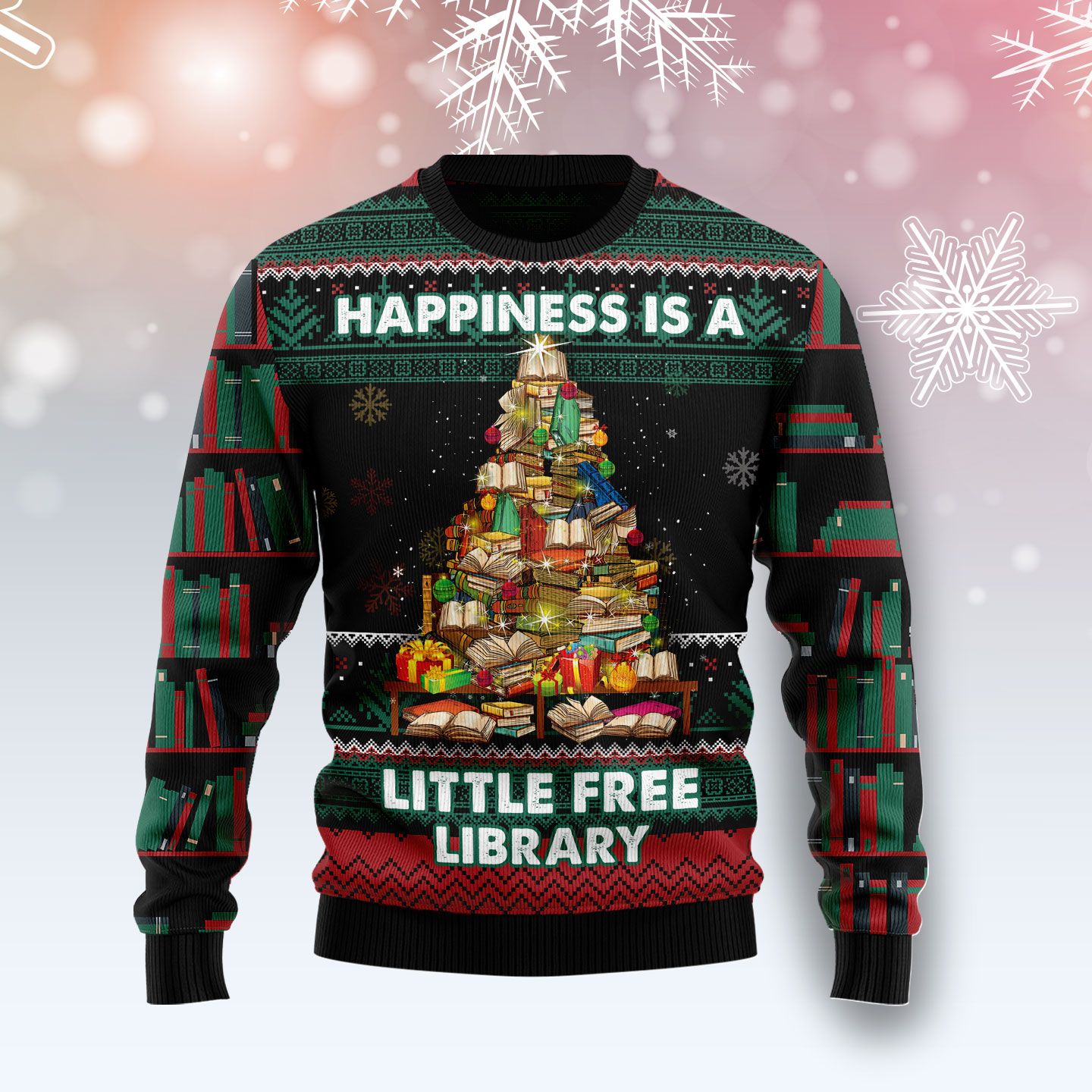 Book Free Library Ugly Christmas Sweater, Christmas Ugly Sweater,Christmas Gift,Gift Christmas 2022