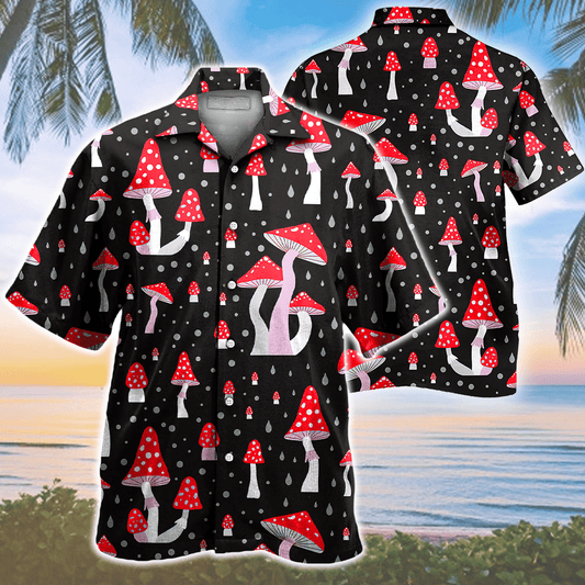 MUSHROOM PATTERN HAWAIIAN SHIRT, Hawaiian Shirt Gift, Christmas Gift