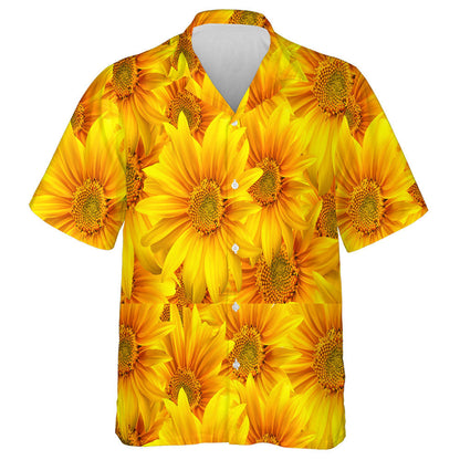Realistic Sunflower Flower In Motion Theme Hawaiian Shirt,Hawaiian Shirt Gift, Christmas Gift