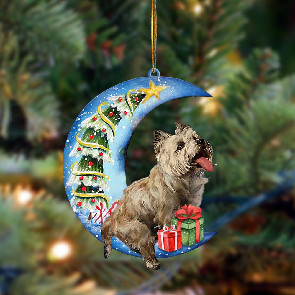 Cairn Terrier Sit On The Blue Moon-Two Sided Christmas Plastic Hanging Ornament, Happy Christmas Ornament, Christmas Gift, Christmas Decoration