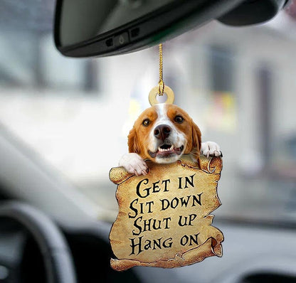 Brittany Spaniel Get In Two Sided Car Ornament, Gift For Dog Lovers,Christmas Gift,Christmas Decoration