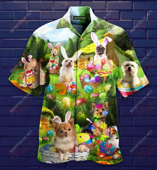 The Great Gift Of Easter Is A Puppy Unisex Hawaiian Shirt Vacation Short Sleeve Best Hawaiian Shirts Hawaiian Shirt Pattern, Hawaiian Shirt Gift, Christmas Gift