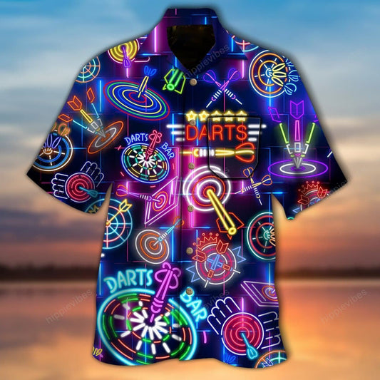 Born To Play Darts Shoot To Thrill Design Hawaiian Shirt, Hawaiian Shirt Gift, Christmas Gift