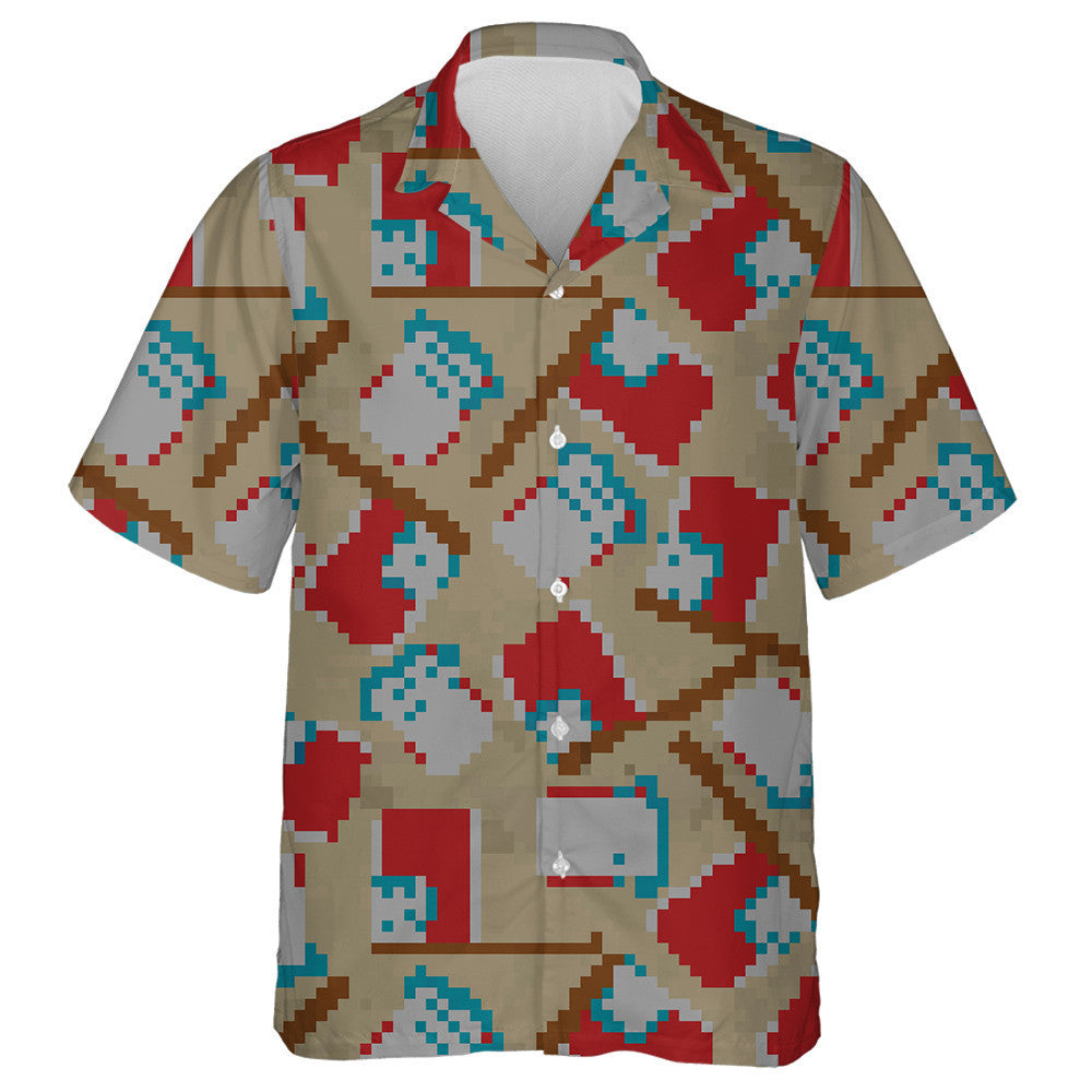 Vintage Beige Background With Flags And Uncle Sam Hats Hawaiian Shirt, Hawaiian Shirt Gift, Christmas Gift