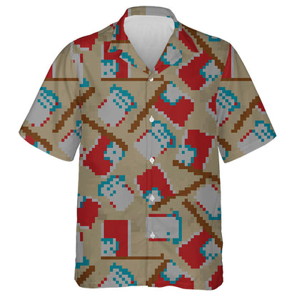 Vintage Beige Background With Flags And Uncle Sam Hats Hawaiian Shirt, Hawaiian Shirt Gift, Christmas Gift