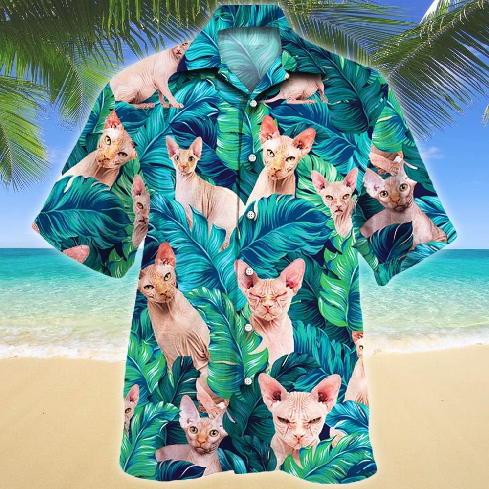 Cool Summer Vacation Gift For Sphynx Cat Lovers Hawaiian Shirt, Hawaiian Shirt Gift, Christmas Gift