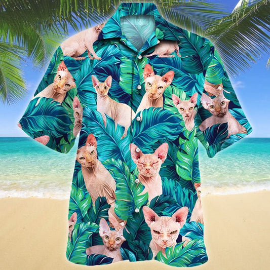 Cool Summer Vacation Gift For Sphynx Cat Lovers Hawaiian Shirt, Hawaiian Shirt Gift, Christmas Gift