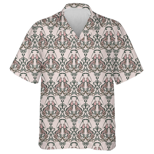 Hand Drawn Wolf In Victorian Style Hawaiian Shirt, Hawaiian For Gift