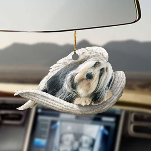 Bearded Collie Sleeping Angel Ornament, Christmas Ornament Gift, Christmas Gift, Christmas Decoration