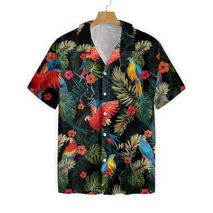 Summer Is Calling Parrots Dark Tropical Pattern Hawaiian Shirt_Summer Is Calling Parrots Dark Tropical Pattern Hawaiian Shirt, Hawaiian Shirt Gift, Christmas Gift