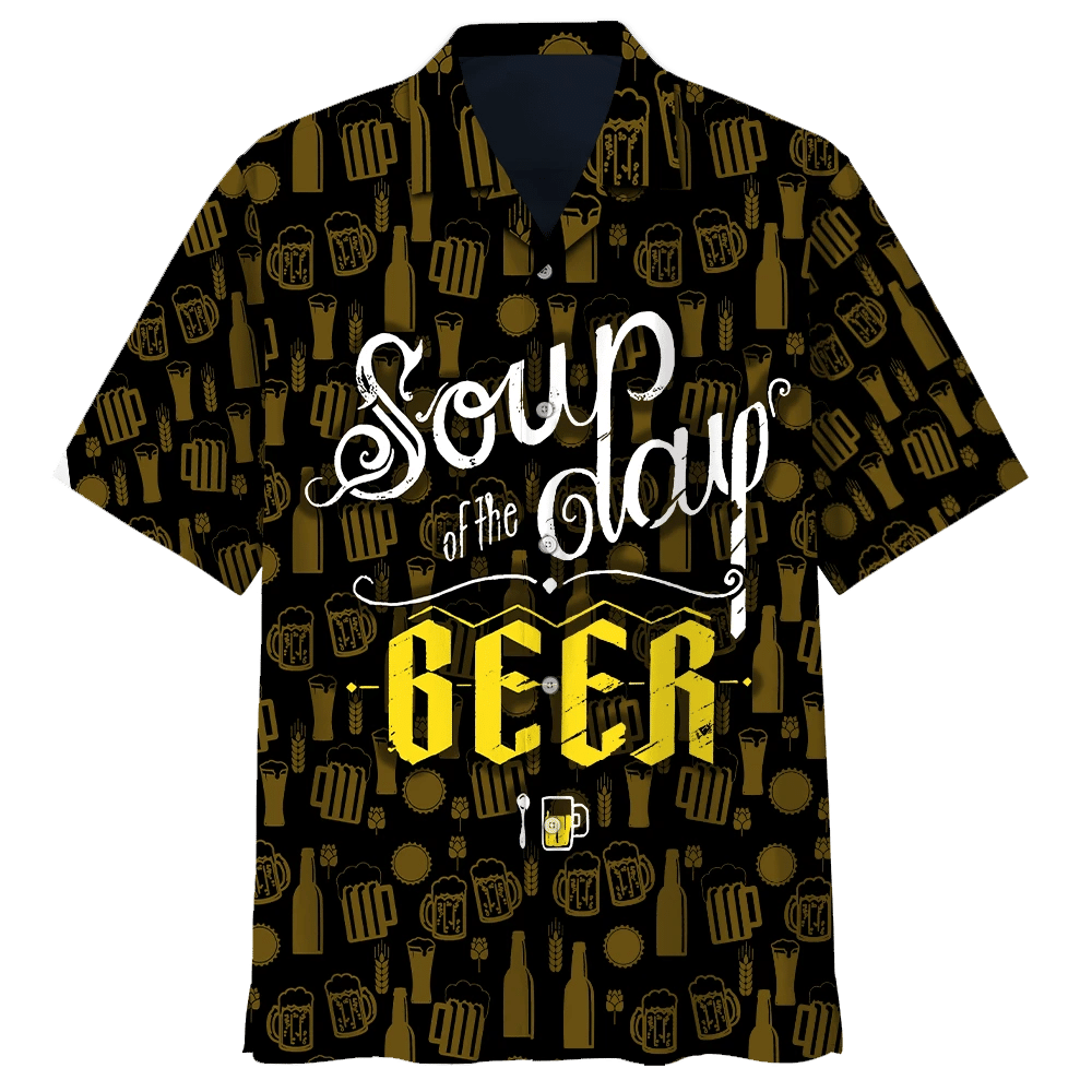 Beer Party Funny Elements Dark Theme Hawaiian Shirt, Hawaiian Shirt Gift, Christmas Gift